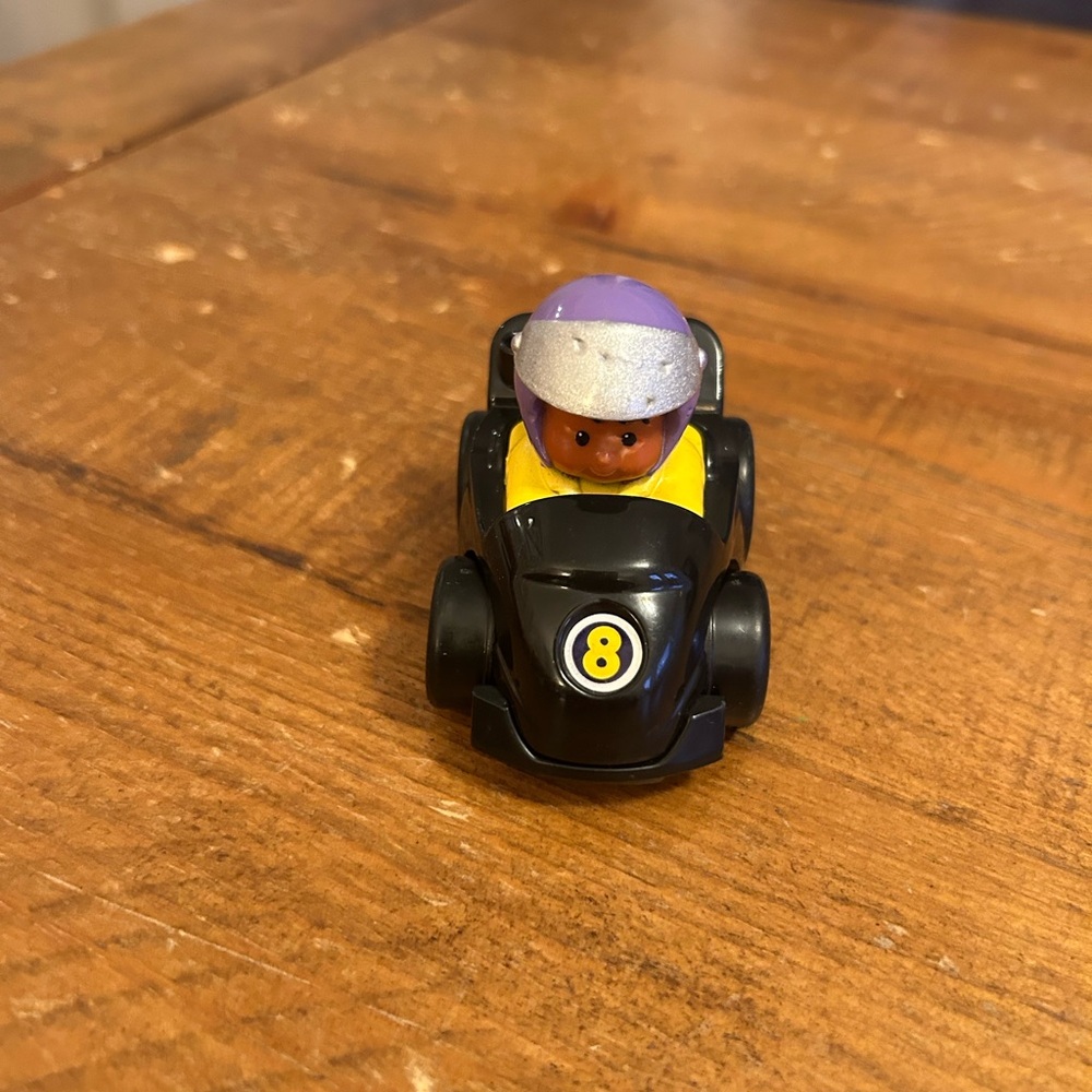 Fisher Price Little People #8 race car wheelie as  is